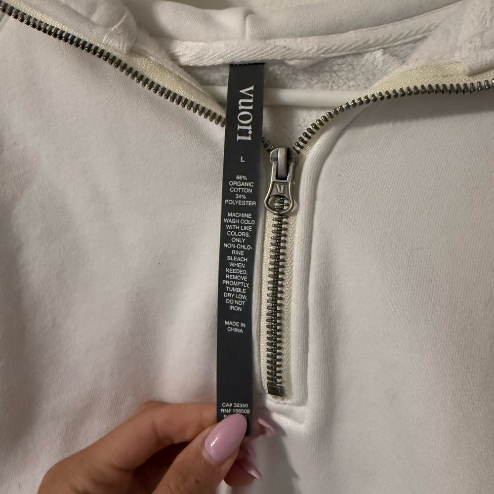 Vuori White Half-Zip Hoodie - Picture 2 of 5